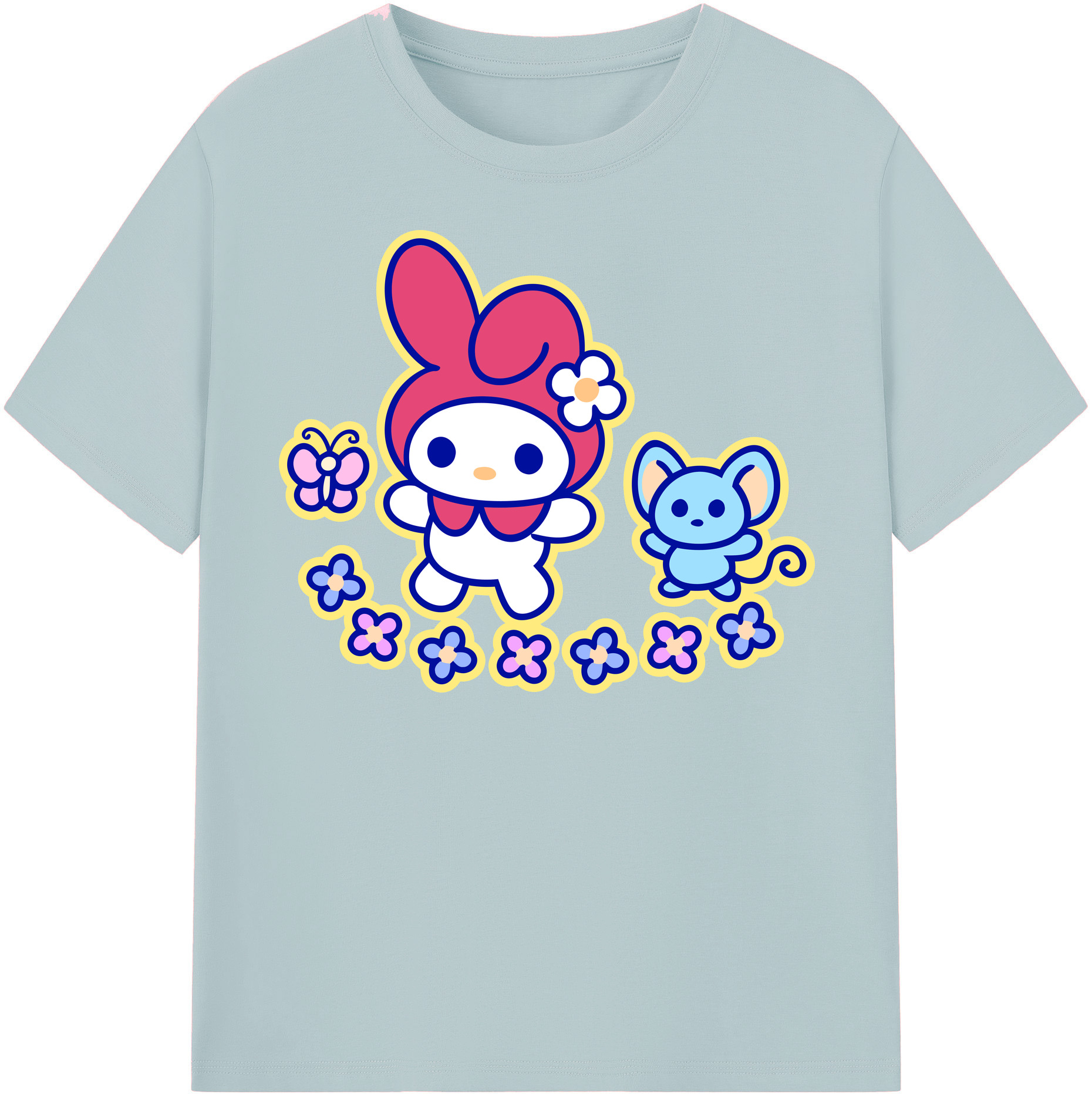 （画像用） Hello Kitty ハローキティ 綿100％半袖Tシャツ（フロントプリント）